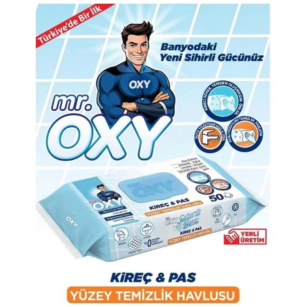 Mr Oxy Sihirli Bez Kireç ve Pas Yüzey Temizlik Havlusu 50Li MR-046 5