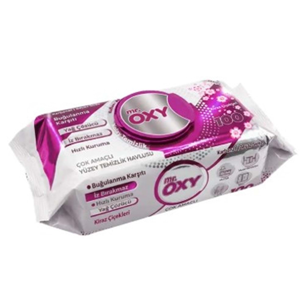 Mr Oxy Çok Amaçlı Yüzey Temizlik Havlusu Kiraz Çiçekleri 100Lü