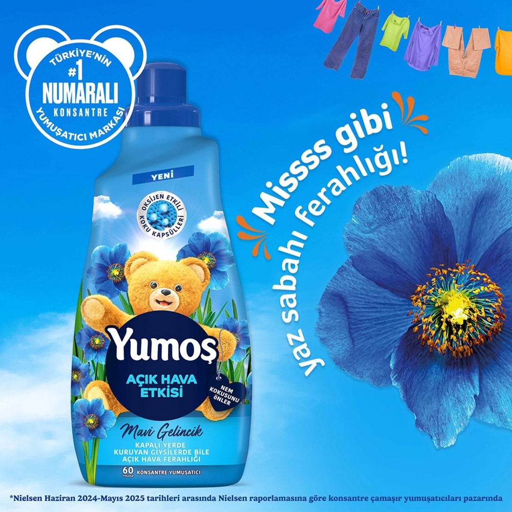 Yumoş Extra Çamaşır Yumuşatıcı 1440ml Mavi Gelincik