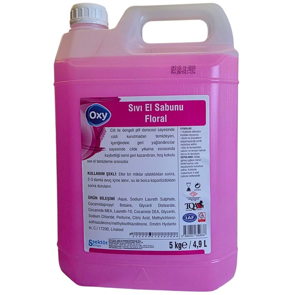 Oxy Sıvı El Sabunu Floral 5kg KT-001 5