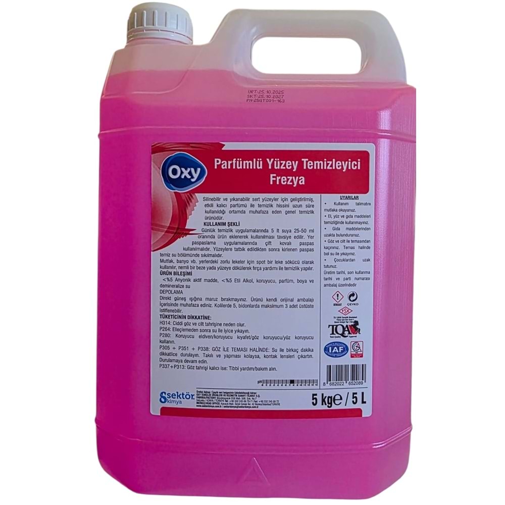 Oxy Parfümlü Yüzey Temizleyici Frezya 5Kg GT-001 5