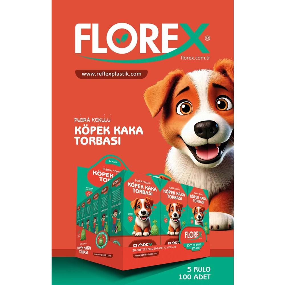 Florex Pudra Kokulu Köpek Kaka Torbası 100lü*24pk