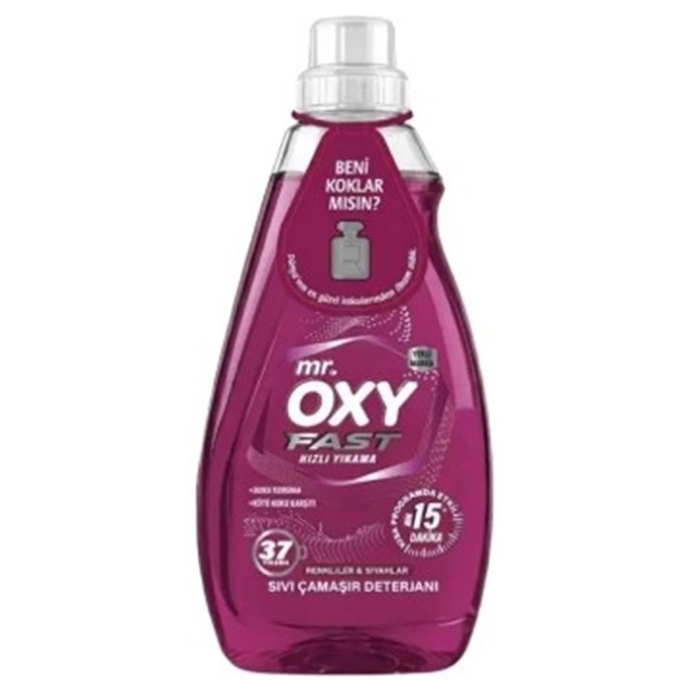 Mr Oxy Hızlı Yıkama 15dk Renkli & Siyah 37Yıkama 1480ml*6ad