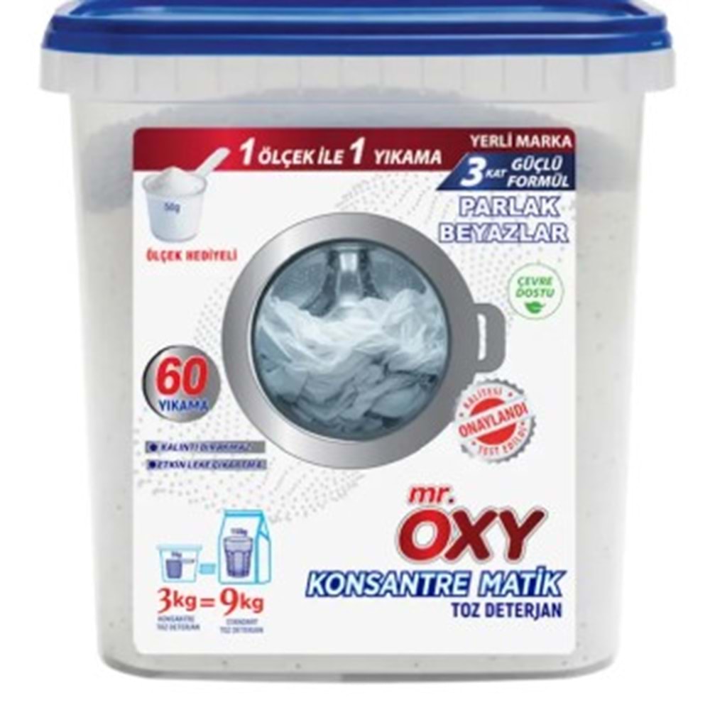 Mr Oxy Konsantre Matik Toz Deterjan Beyazlar 3kg MR-074 3
