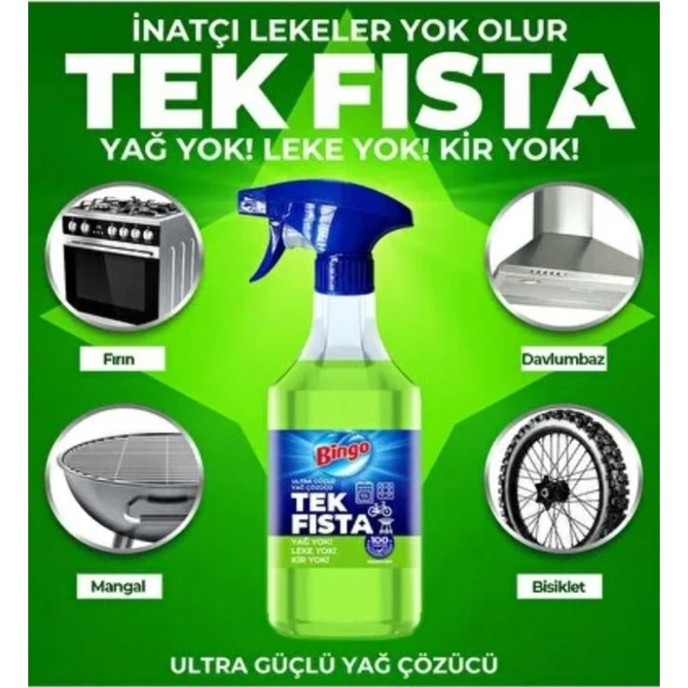 Bingo Tek Fısta Ultra Yağ Çözücü Sprey 900Ml