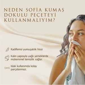 Sofia Kumaş Dokulu Peçete Beyaz 30'lu