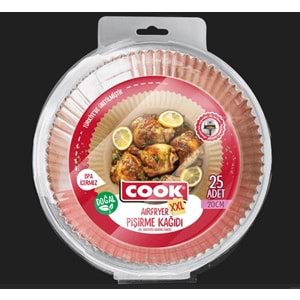 Cook Airfryer Pişirme Kağıdı XXL 25 Adet 20 Cm
