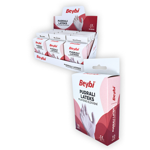 Latex Pudralı Muayene Eldiveni 10lu*15pk