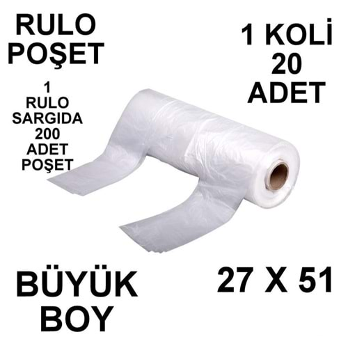 Rulo Büyük Boy 200lü Atlet Poşet