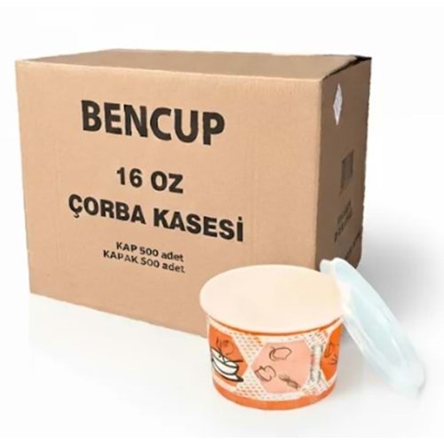 Bencup 16oz Çorba Kasesi + Kapak PK20 25li