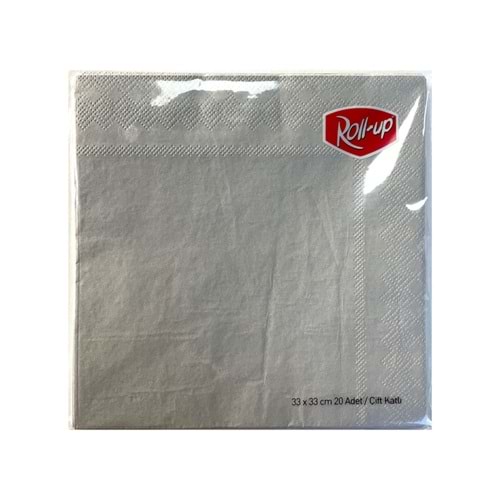 Roll-Up 33x33 Party Peçete Sılver 20li