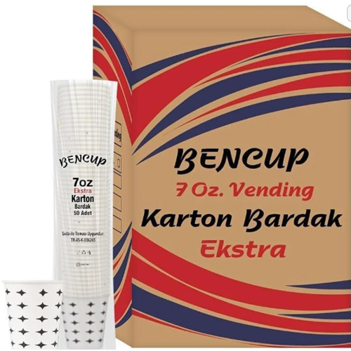 Bencup 7oz Ekstra Vendik Karton Bardak 50li*60pk
