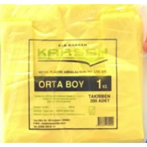 Karsan Sarı Orta Boy Hışır Atlet Poşet
