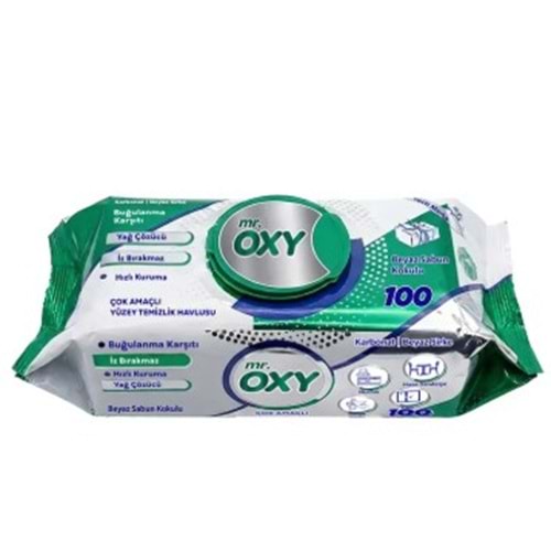 Mr Oxy Çok Amaçlı Yüzey Temizlik Havlusu Beyaz Sabun 100Lü