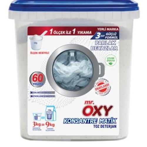 Mr Oxy Konsantre Matik Toz Deterjan Beyazlar 3kg MR-074 3