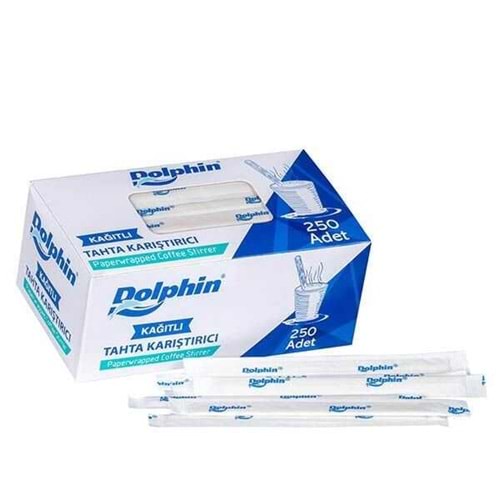 Dolphin Kağıt Sargılı Tahta Karıştırıcı 14cm 250li*20pk
