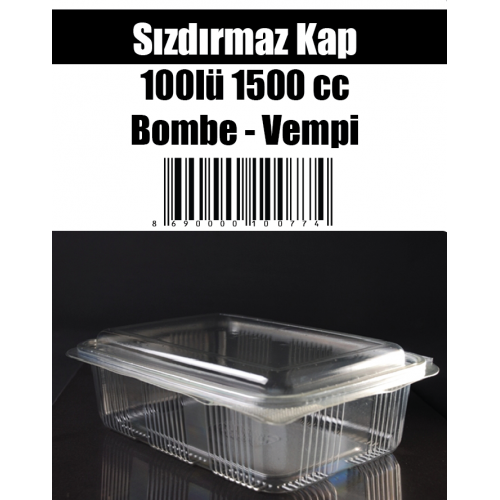 Megastar 1500cc Yüksek Kapak Sızdırmaz Kap V47/E 100lü*2pk