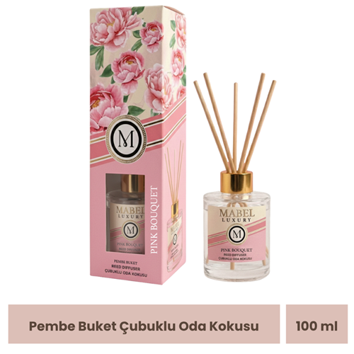 Mabel Luxury Pembe Buket Çubuklu Oda Kokusu 100 ml