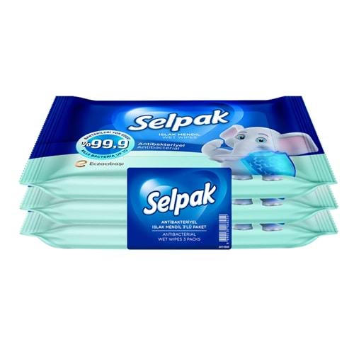 Selpak Antibakteriyel Islak Mendil 15li*3pk