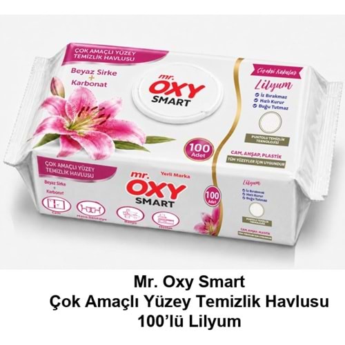 Mr Oxy Smart Çok Amaçlı Yüzey Temizlik Havlusu Lilyum 100Lü
