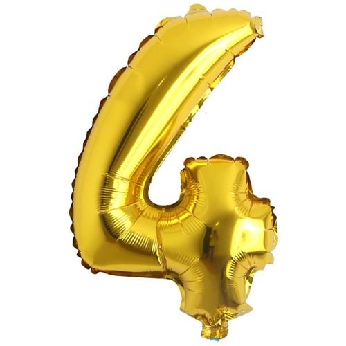 Rps Folyo Rakam Balon Gold '4' 16 Inc