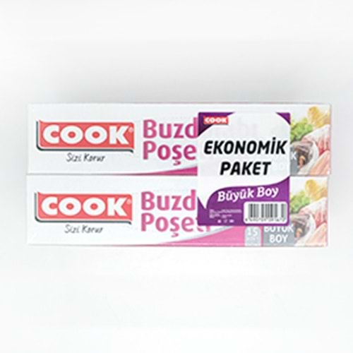 Cook Buzdolap Poşeti 4lü Paket Büyük Boy 15Yp