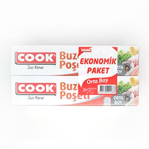 Cook Buzdolap Poşeti 4lü Paket Orta Boy 20Yp