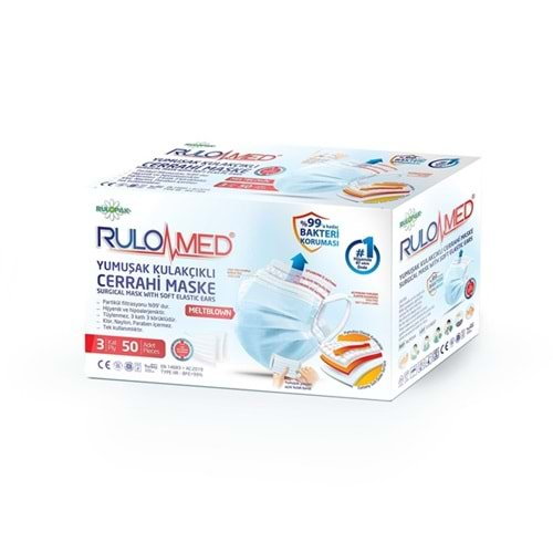 Rulopak Rulomed Yumuşak Kulakçıklı Meltblown Cerrahi Maske R600550