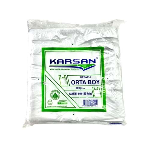 Karsan ŞEFFAF Hesaplı Orta Boy Atlet Poşet 110-120Adet