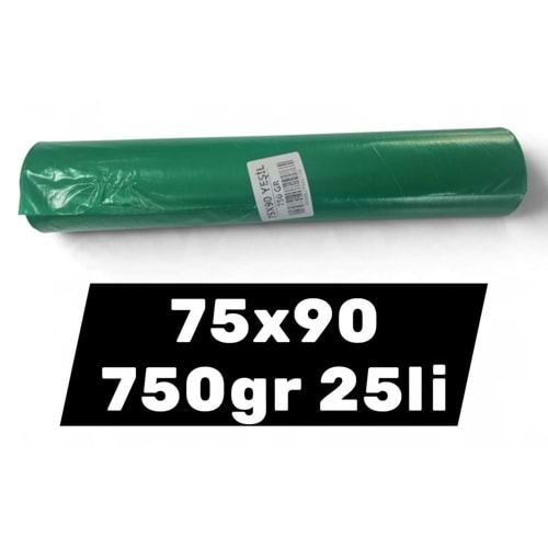 Yücel End. 750gr 75x90 Yeşil Battal Çöp Poşeti 25li