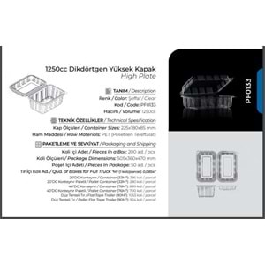 Pack Form 1250cc DK Sızdırmaz Kase 50li*4/6pk PF0131