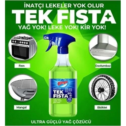 Bingo Tek Fısta Ultra Yağ Çözücü Sprey 900Ml
