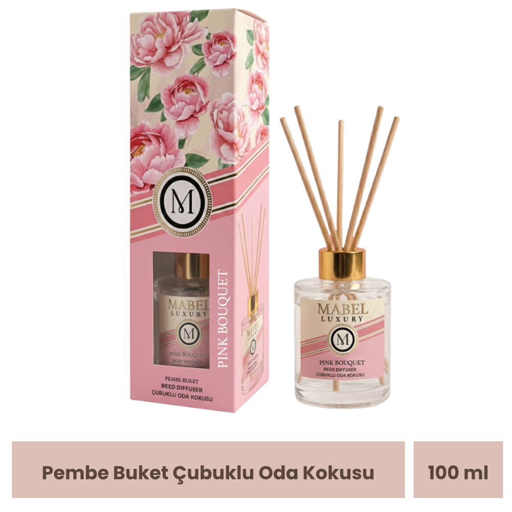 Mabel Luxury Pembe Buket Çubuklu Oda Kokusu 100 ml