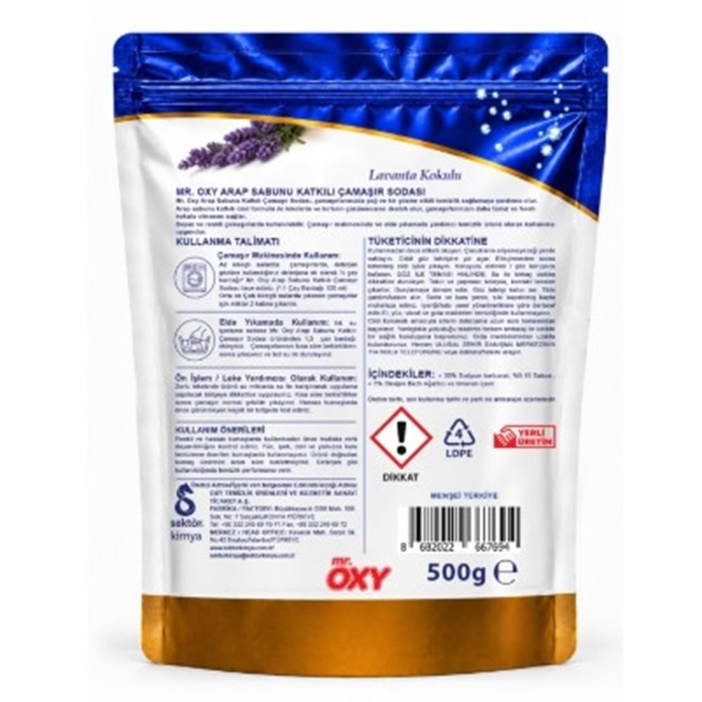 Mr Oxy Süper Soda Arap Sabunlu Çamaşır Sodası 500g