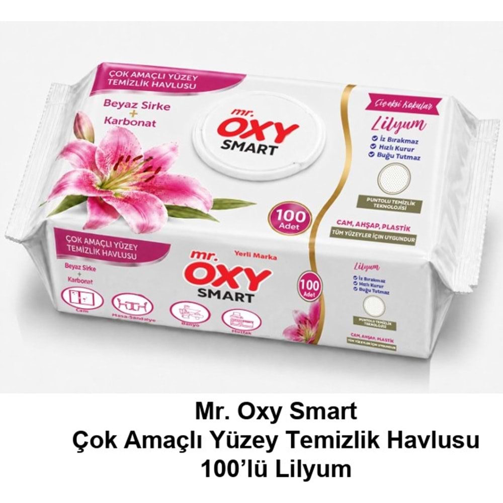 Mr Oxy Smart Çok Amaçlı Yüzey Temizlik Havlusu Lilyum 100Lü