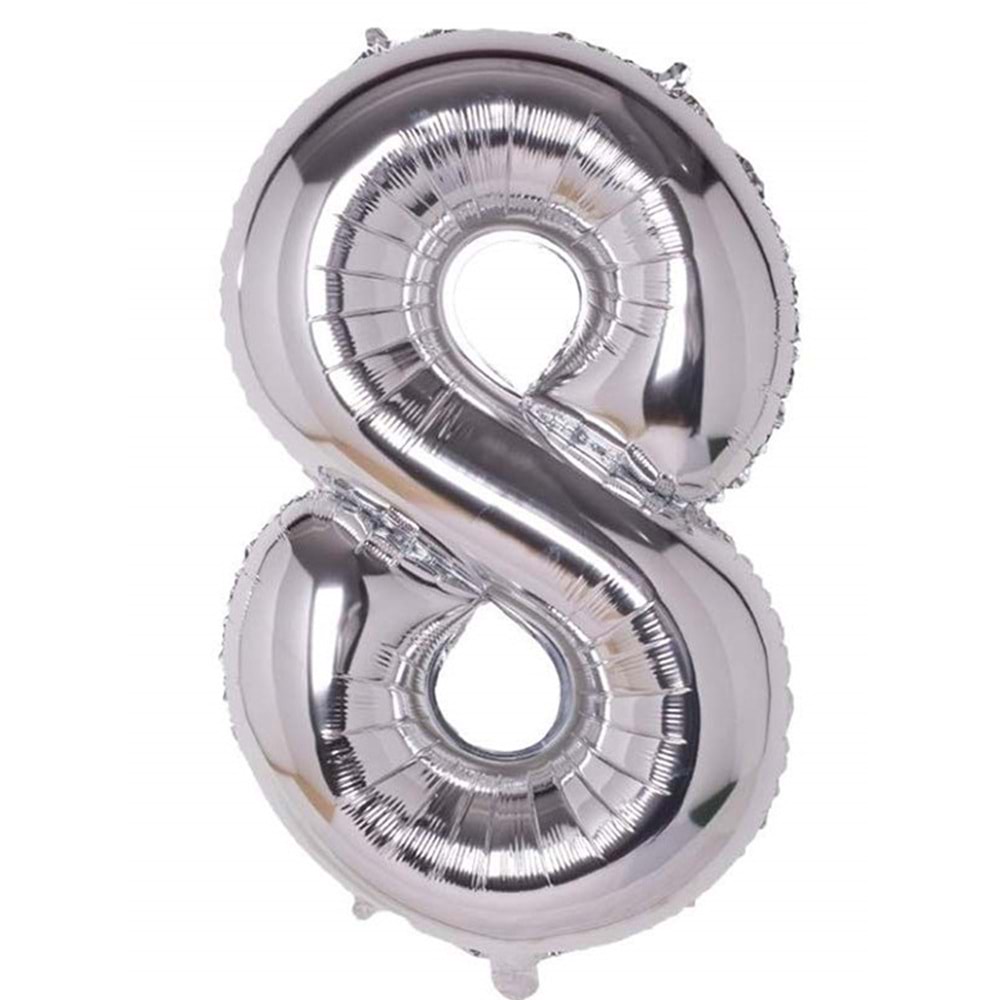 RPS Rakamlar 40Inc Folyo Balon Gümüş 8