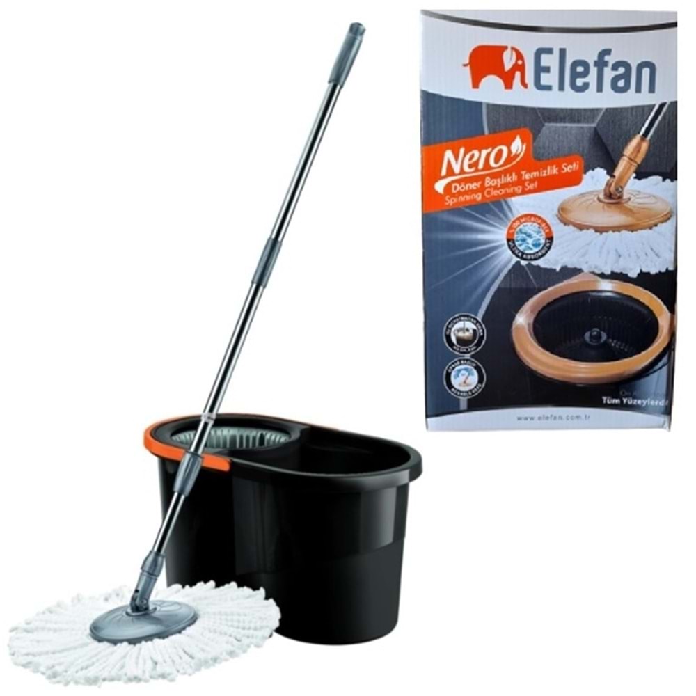 Elefan Nero Döner Başlıklı Temizlik Seti ELFNRO14Lt